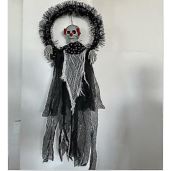 Skallekrans Halloween dekorasjon Dørhenger Dørhenger Skalle Spøkelse Klovn hengende pynt Halloween dekorasjon