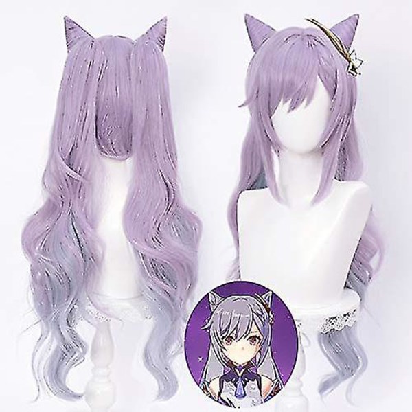 Lilla Gradient Cosplay Paryk Til Spil Genshin Impact Keqing Lolita Gradient Party Harajuku Hår (a-keqing Lilla)