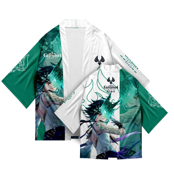 Mub- 26 Styles Genshin Impact Xiao Zhong Li Qiqi Cosplay 3D Printing Haori Anime Kimono Cloak Anime Cartoon Clothing 24 2 XL