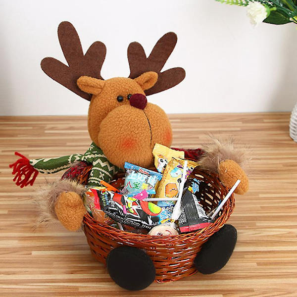 Julgodis flätad Korg År Förvaringskorgar Inredning Älg Snögubbe Jultomte Fruktkorg Matställ Organizer Heminredning Christmas elk