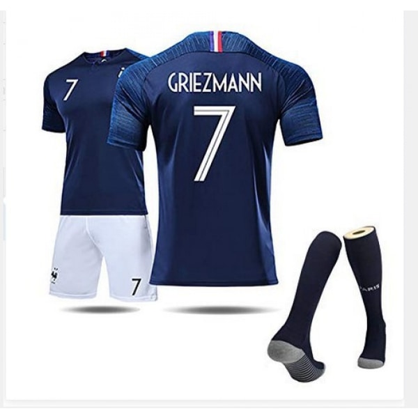 European Cup Frankrike Draksett Barn Voksne Fotballdrakt Treningsdrakt No.7 GRIEZMANN 20