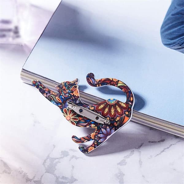 Elegant unisex katte slipsnål broche i premium kvalitet med emalje