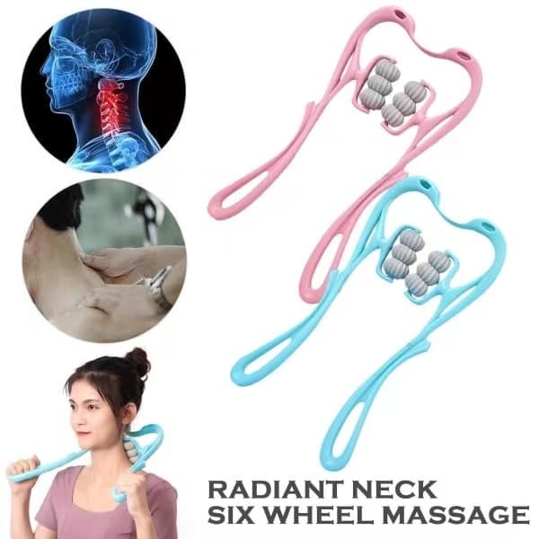 Hand Roller Neck Massager Nacke Skulder Trigger Tryckpunkter blue 1pcs