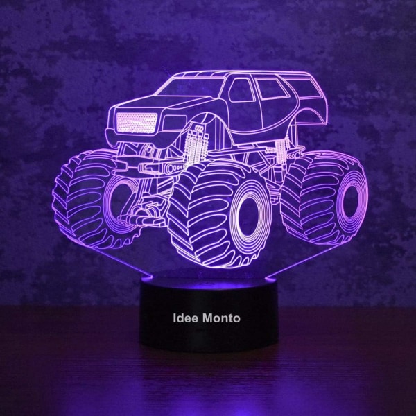 Bedtime Night Light LED-lampor 3D Lighting Light Guide Monste
