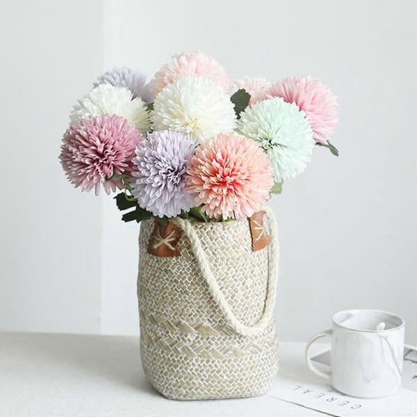Silkeblomster Blomsterkugle Buket Kunstige Kunstige Krysantemumkugleblomster Til Hjem Have Bryllup