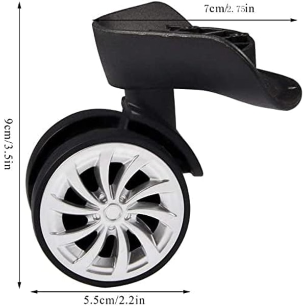 360 Svänghjulsbyte Bagage Resväska Hjul Plast, Resväska Hjul Reparation Byt Bagagehjul, 3,5x2,75x2,2In