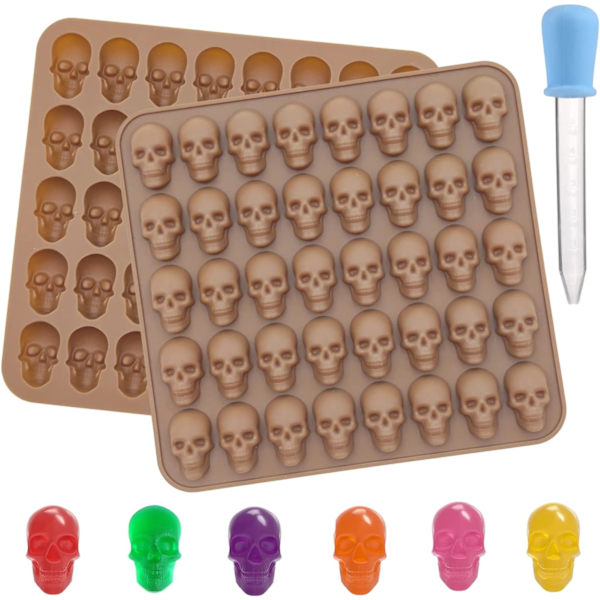 Skull Candy Molds Silikon - 2 Pack Mini Skulls - Halloween