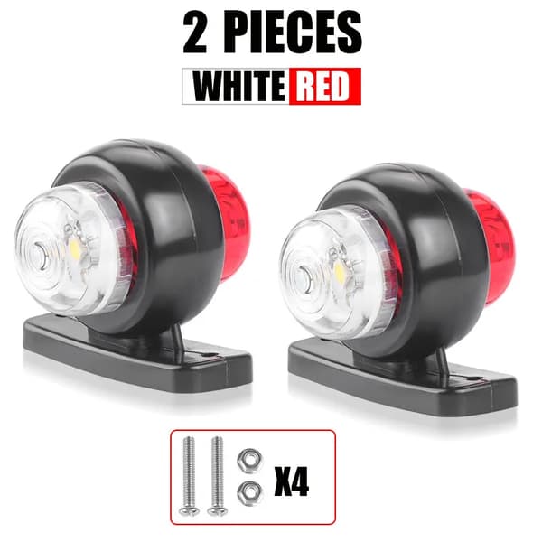 2st Lastbil Trailer Lights LED Sidomarkör Positionslampa red white