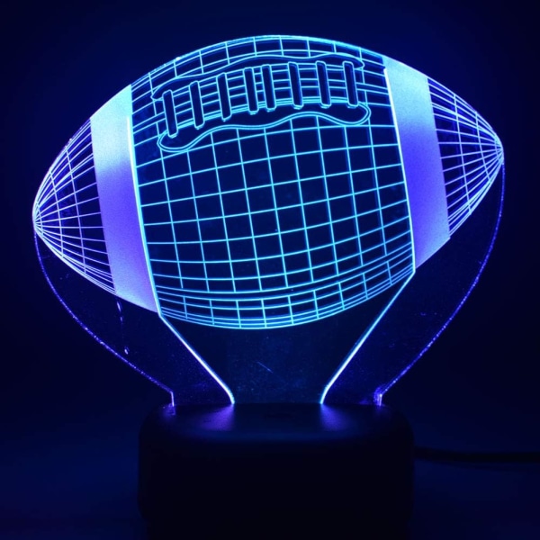 American Football LED 3D Illusion USB Nattlampa Rugbylampa