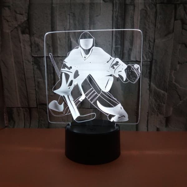 3D Ishockeymålmand Natlampe Touch Bordlampe
