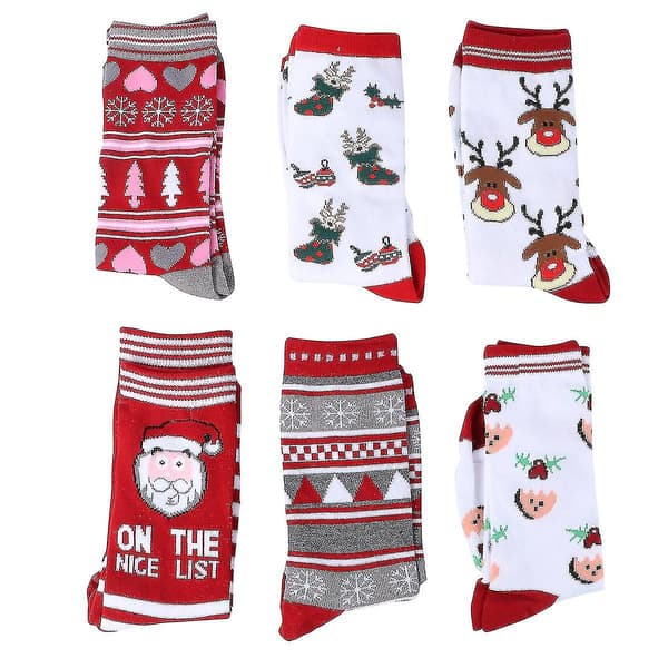 6 Ps Ly Xmas Socks Halvlängd strumpa