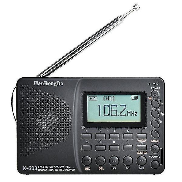 Bærbar digitalradio Fm/am/sw LCD Digital Display Mp3-spiller|radio