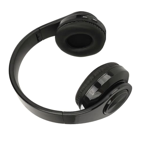 Bluetooth-hovedtelefoner Multifunktionel HiFi Stereo RGB Farvegradientlys Stik i kort Sammenfoldeligt Trådløst Headset Sort