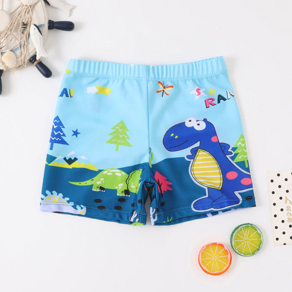 Strandshorts för barn Pojkar Badbyxor Justerbar midja Snabbtorkande Lättviktsbadkläder Boardshort Ålder 2-14 år Deep forest dinosaur 2XL