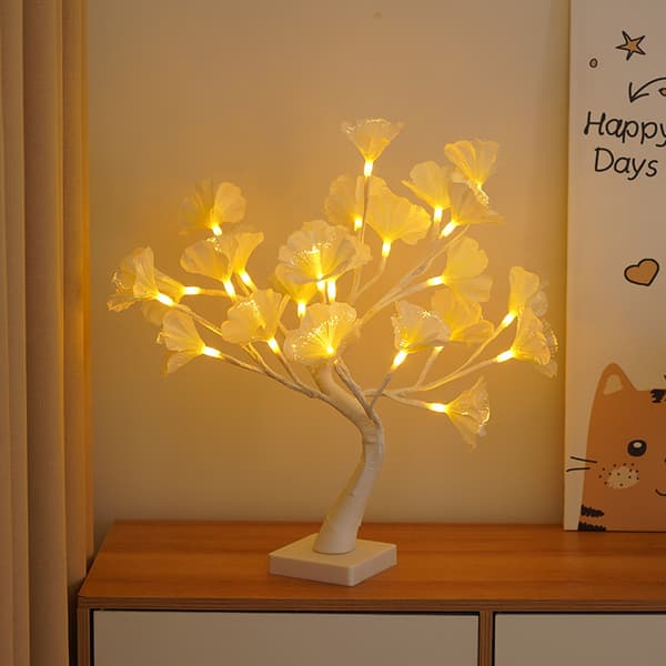 1. 17,7\"/45CM fiberoptisk blomstertræ LED-lys julepynt