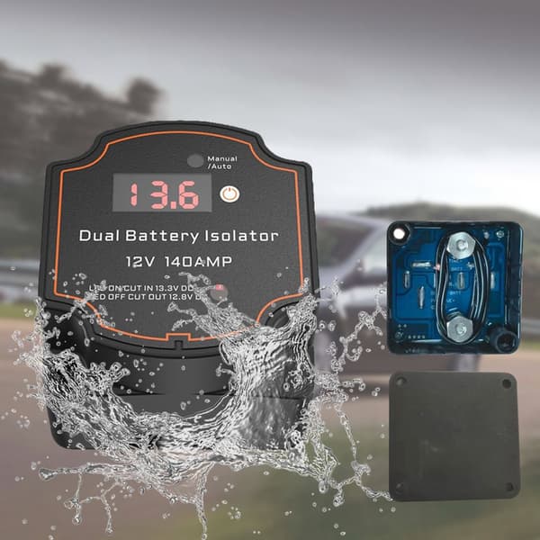Dobbel batteriisolator digitalt display spenningssensitivt relé