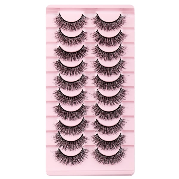 10 Par Mink Øyevipper 3D Mink Vipper Tykke Håndlagde Helstripe Vipper Cruelty-Free Mink Vipper Løsvipper Sminke D