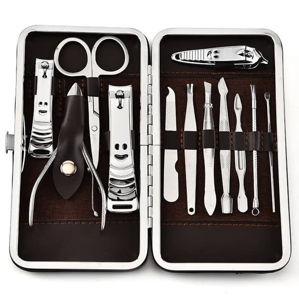 12 stk. Negleklippere Rustfrit Stål Manicure Saks Professionel