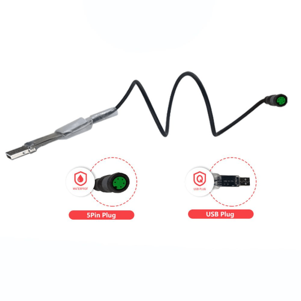 USB programmeringskabel E-cykel programmerad tråd mittmotor