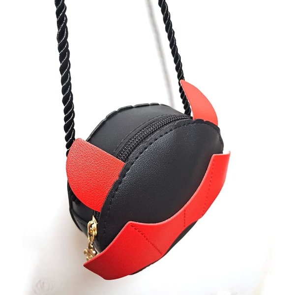 Barnväska Mini Cute Little Devil PU Läder Crossbody-väska Mynt Pouse Leksaker för pojkar Flickor Present (svart) NO:1