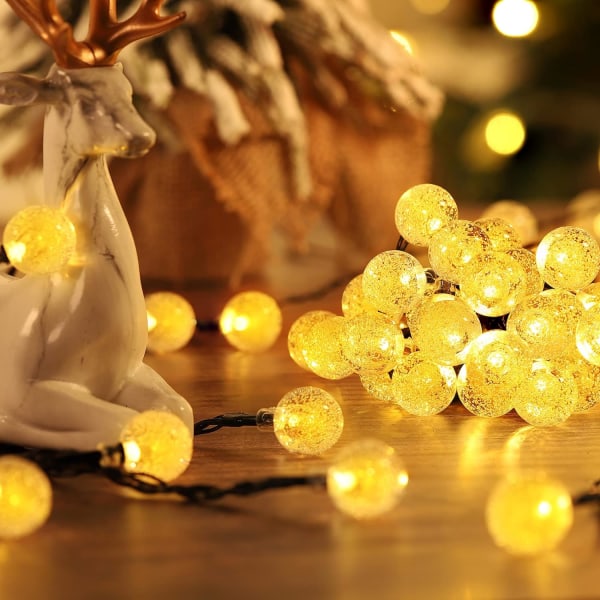 Utendørs Solar Christmas Fairy Lights Varm Hvit 30LED 6,5m Solar
