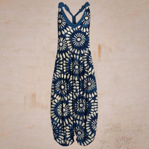 Kvinner Jumpsuit V-hals Tanktopper Jumpsuits løs midje Body 7# L