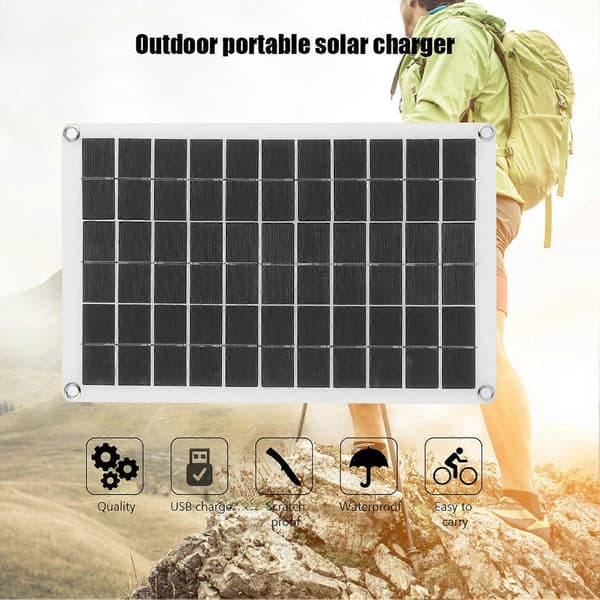 Bærbart solcellepanel 100W monokrystallinsk 12/24V USB-udgang til bilanhængere yacht