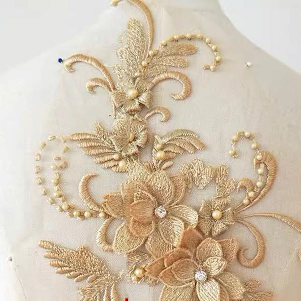 1/2/3/5 Lace Applique Patch Snygg och trendig dekoration Wine red 1Set