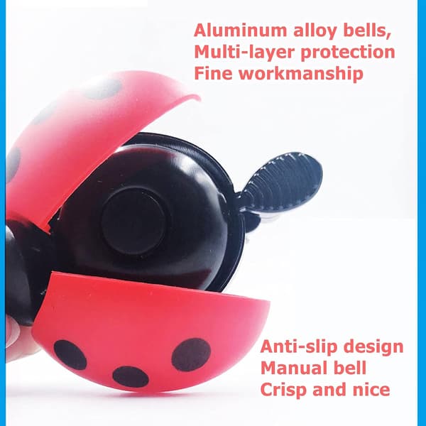 4-pakks Ladybug Sykkelklokker for Jenter og Gutter med Klar og Skarp Lyd