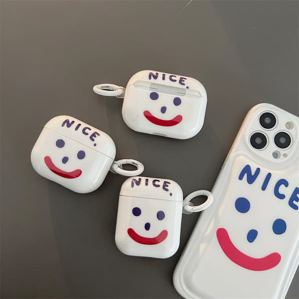 AirPods Deksel Silikondeksel NICE Enkel Smiley Apple Airpod 3 Co
