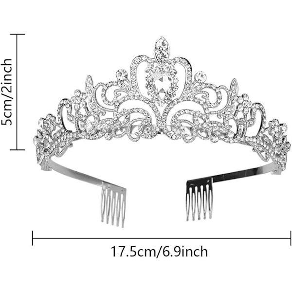 Tiara Crown Crystal Rhinestone (silver, 1 st)