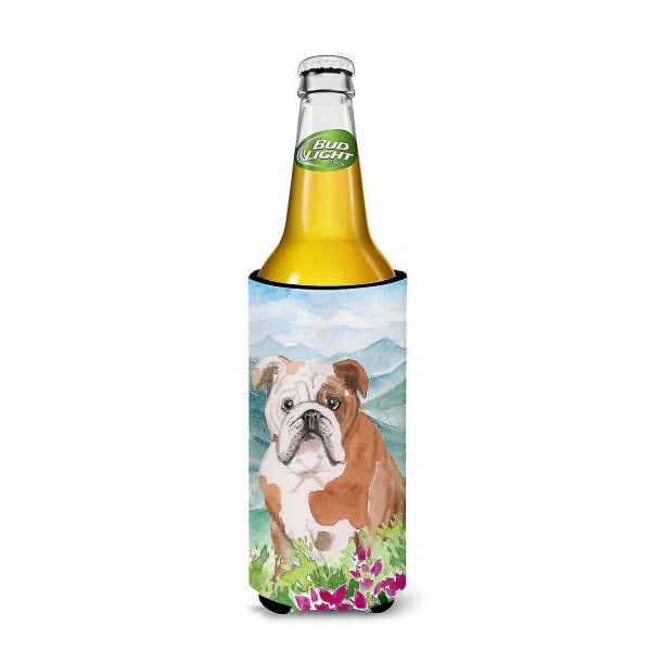 Mountian Flowers Engelsk Bulldog Michelob Ultra Hugger til slanke dåser