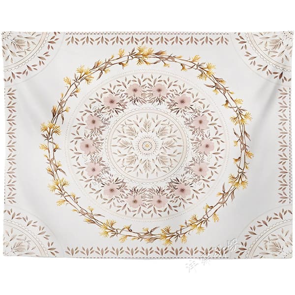130x150cm Hvit Mandala Veggteppe for Naturdekor