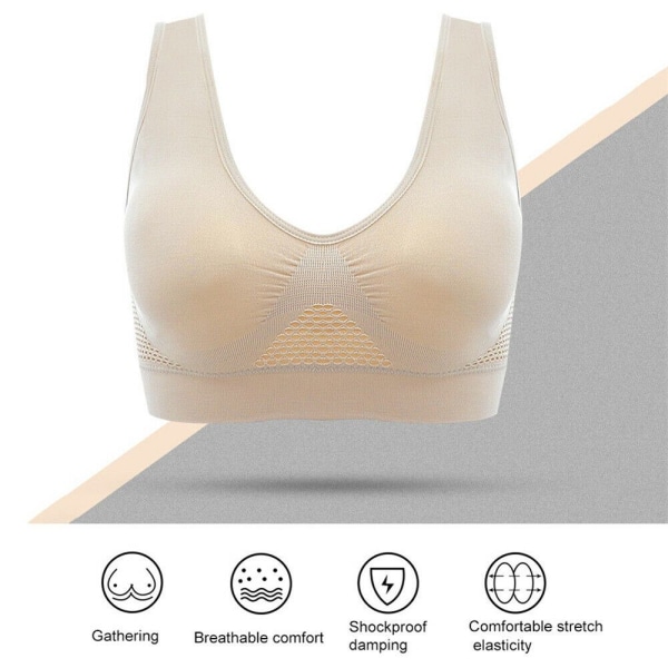 Sport-BH Push-Up Väst Stötsäkra underkläder VIT XL