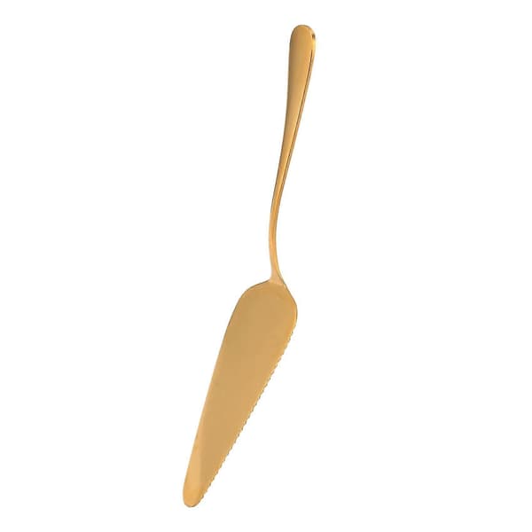 Bryllupskakeskniv, Rustfritt Stål Gull Kakeskjærer, Bryllupskakesett, Kakeserveringssett, 4 Stk