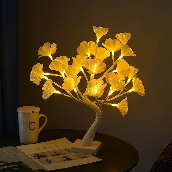 1. 17,7\"/45CM fiberoptisk blomstertræ LED-lys julepynt