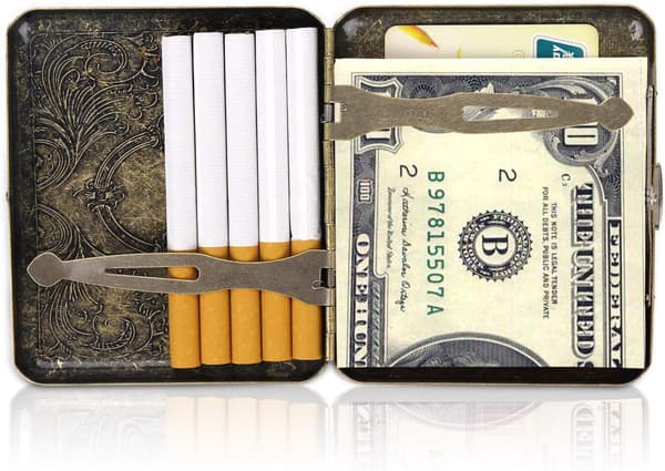 Etui til 20 cigaretter, gylden (stil 2)