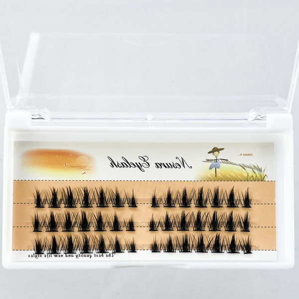 Segmenterede falske øjenvipper Stabil Curl Tykke Fluffy Vipper Cosplay Makeup Værktøjer c08black stalk