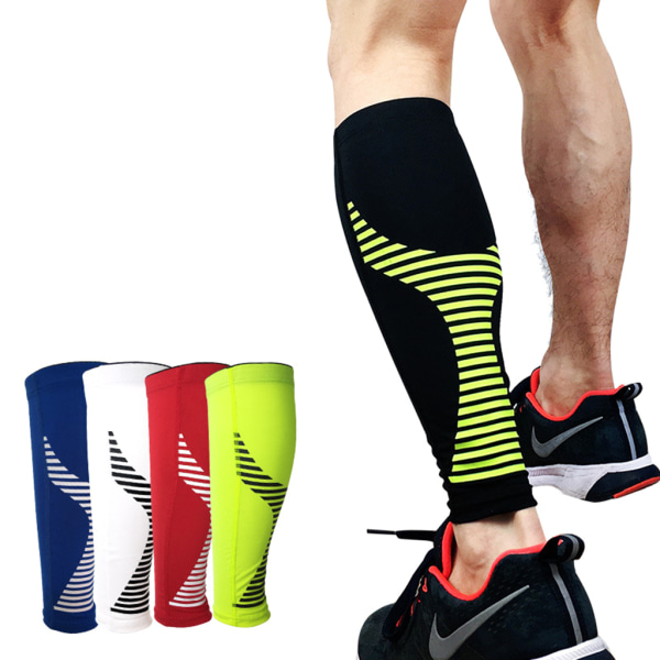 Sport Kompression Vad ärmar Benstrumpa för unisex löpare Shin Splint Varicose Green L