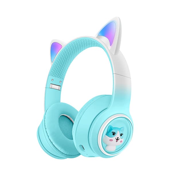 Kissankorvakuulokkeet lapsille (langattomat Bluetooth, värilliset LEDit, B