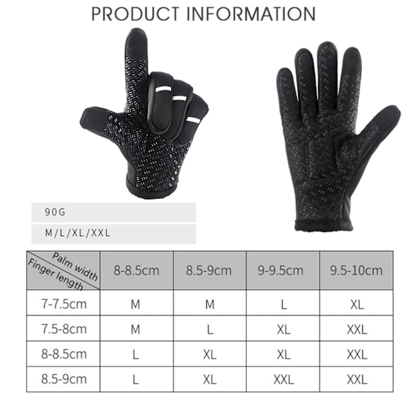 för Touch Screen Vindtät Varm Halkfri Full Finger Herr Dam Vinter Cykling Gl L