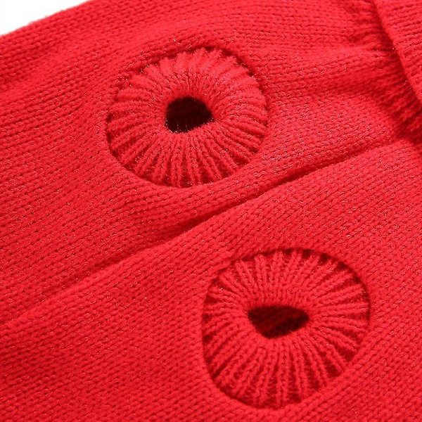 Kæledyrssweater, Turtleneck Strikket Jumper Hundetrøje Varm Frakke Sød Hvalp Kattetøj red xl