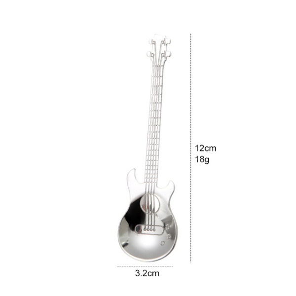 Gitar teskje rustfritt stål skjeer, 7 deler multicolor teskje