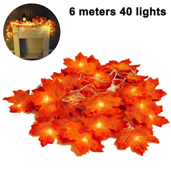 String Lights Vaahteranlehti Valo Twinkle Riippuva valaistus