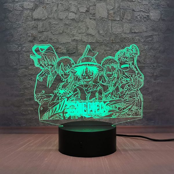 Luffy 5 huvudpersoner Night Light Monkey D. Luffy Roronoa Zor