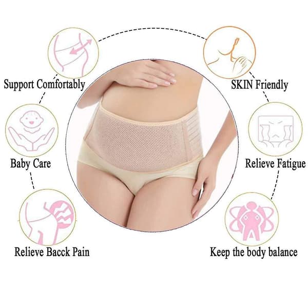 Gravidbälte Graviditetsstöd Bälte Bump Band Buken Support Bälte Mage Back Bump Brace Strap (Vit)