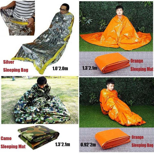 Sovepose Udendørs Nødovertræk Termisk Hold dig varm ORANGE Orange 0.92X2m-Sleeing Bag