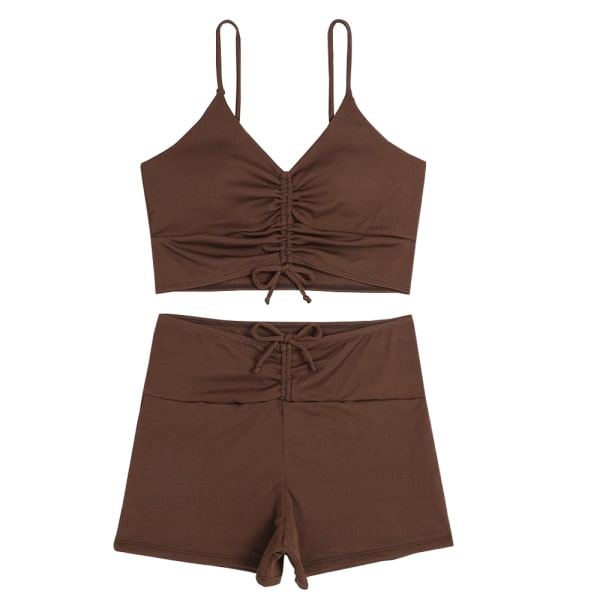 Dam Tvådelad Vintage Baddräkt Retro Grimma Ruched Hög midja