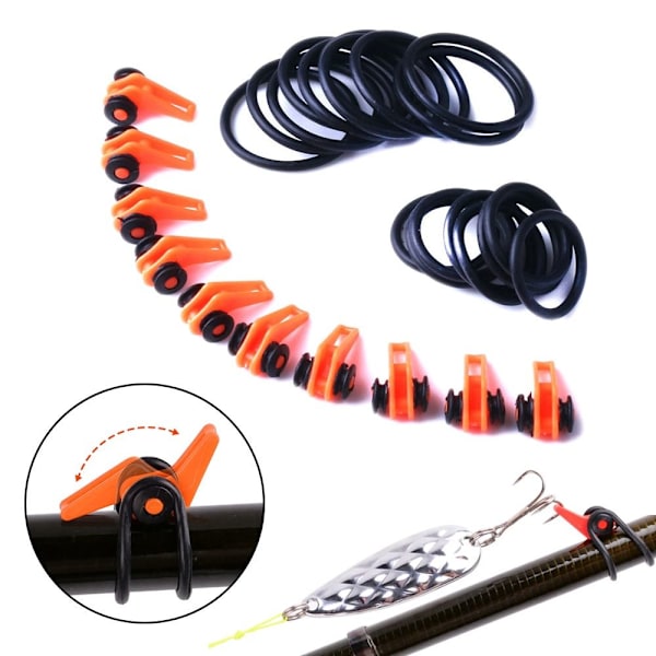10st Fiskekrok Säker Hållare ORANGE Orange
