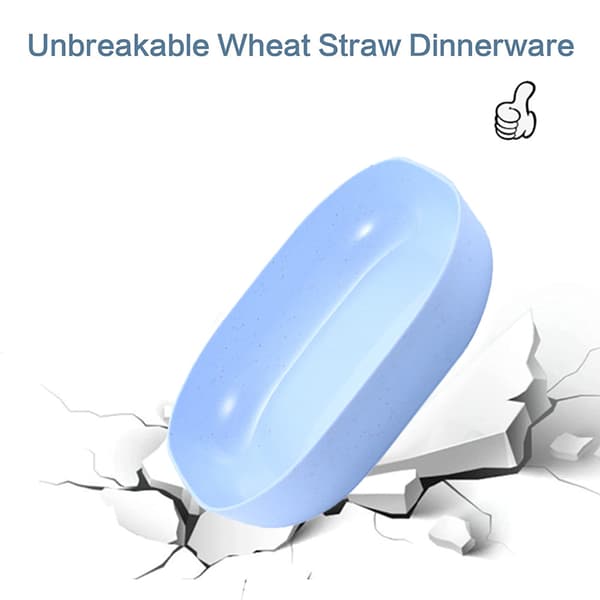4 stk polypropenplasttallerkener med dype sider for oppvaskmaskin blue